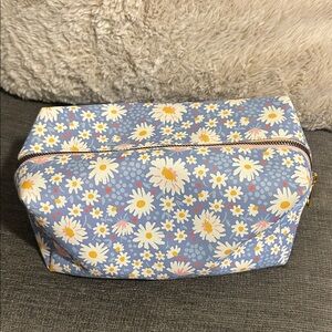Floral Blue Cosmetic Bag